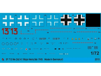 Markings For Me 262 Major Heinz Bär Ejg 2, March 1945 - image 1