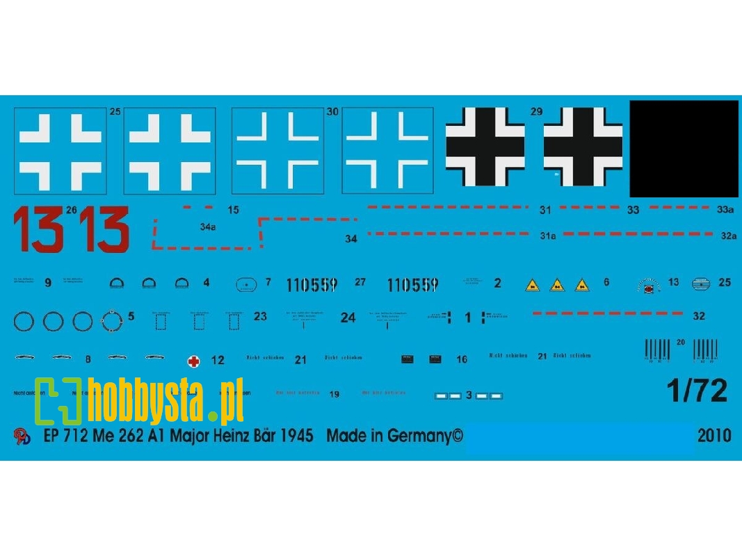 Markings For Me 262 Major Heinz Bär Ejg 2, March 1945 - image 1