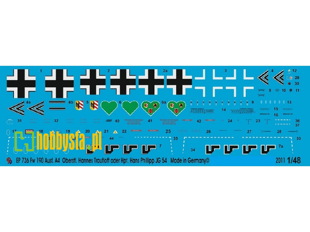 Fw 190 A 4 Oberstl. Hannes Trautloft Or Hpt. Hans Philipp Jg 54 - image 1