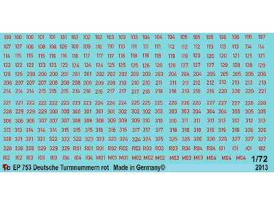 German Turret Numbers Red With White Outline - image 1
