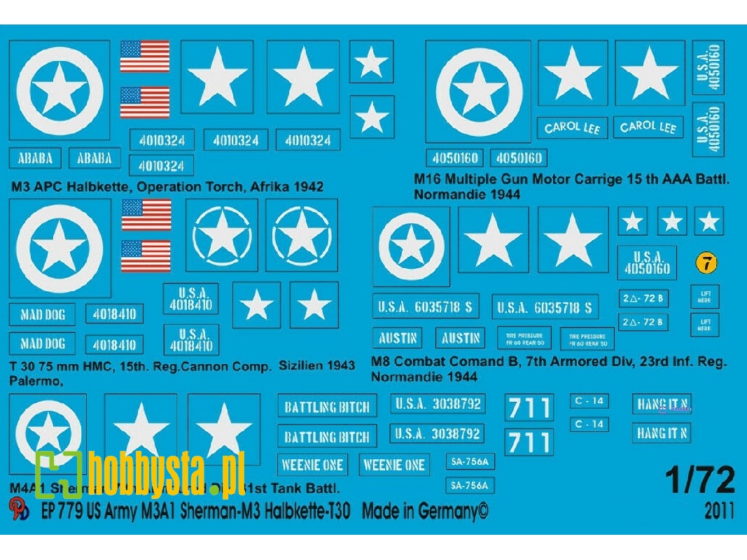 Us Army Markings M3-m8 And Sherman M4a1 - image 1