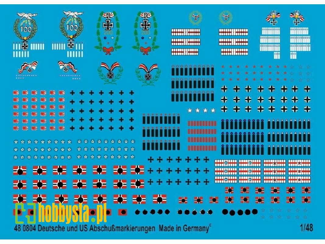 German And Us Aircraft Kill Markings Overseas Version Complete Swastika - image 1