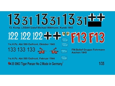 Tiger Tank Markings Set No. 2 - image 1