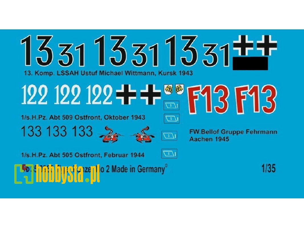 Tiger Tank Markings Set No. 2 - image 1