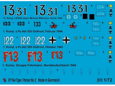 Tiger Tank Markings Set No. 2 - image 1