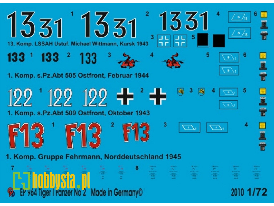 Tiger Tank Markings Set No. 2 - image 1