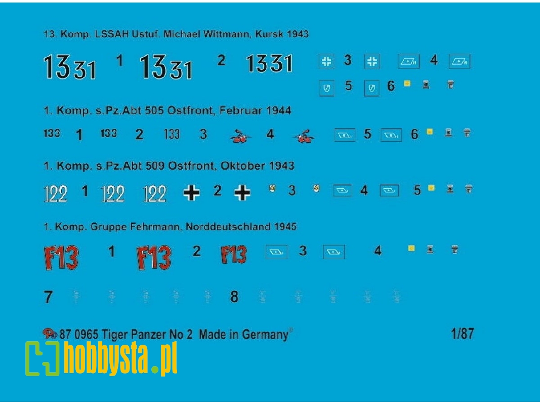Tiger Tank Markings Set No. 2 - image 1