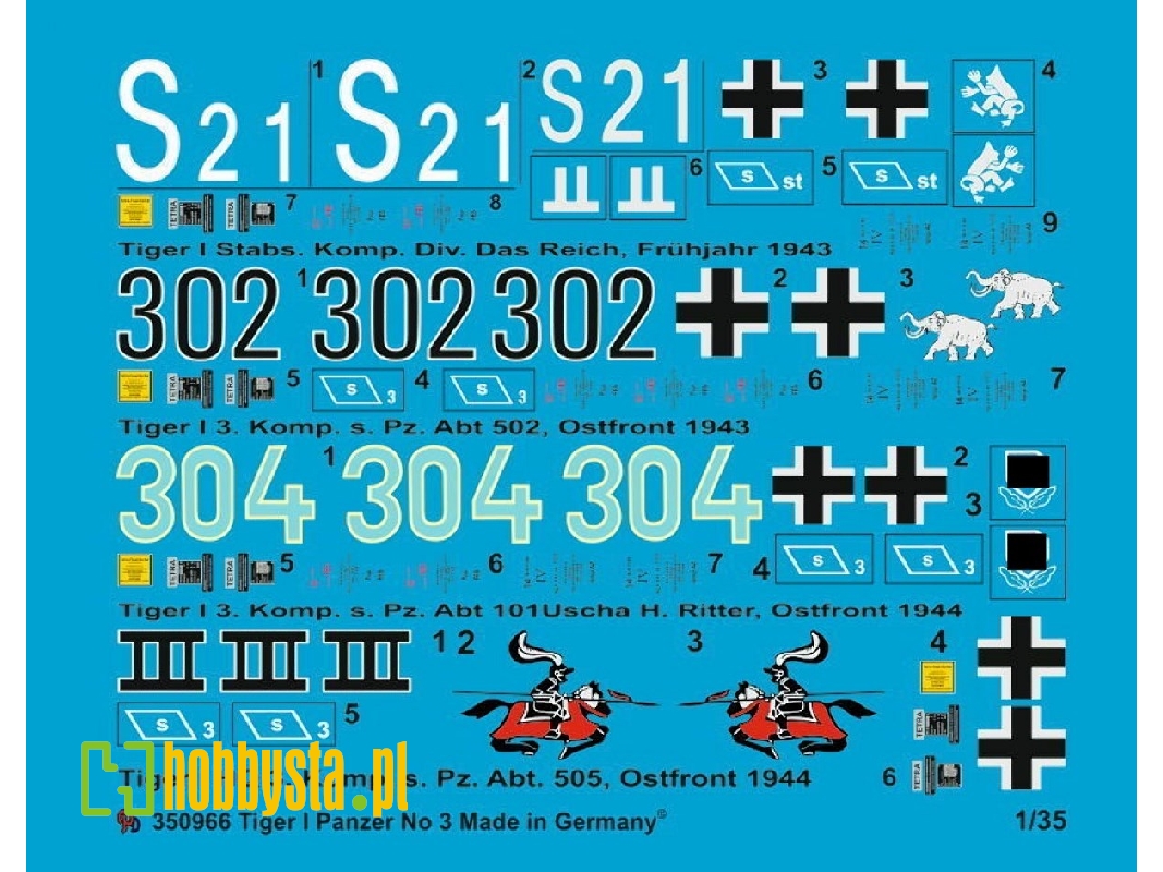 Tiger Tank Markings Set No. 3 - image 1
