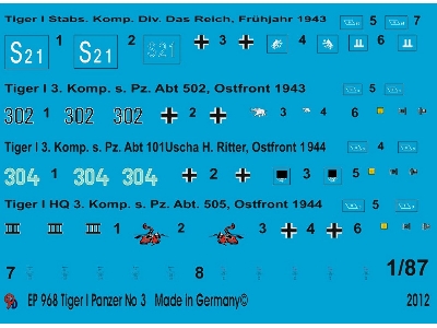 Tiger Tank Markings Set No. 3 - image 1