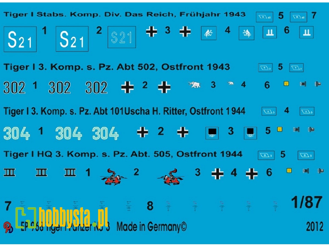 Tiger Tank Markings Set No. 3 - image 1