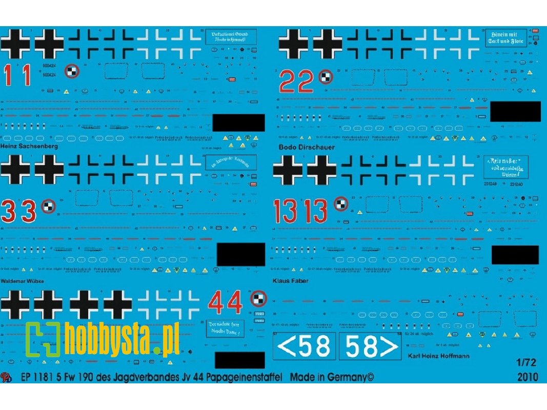 Fw 190 - D9-11 5 Planes Jv 44 Papageienstaffel - image 1