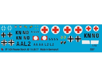 Fieseler Storch Red Cross Plane Jg 27 And Staff Jg 1 - image 1