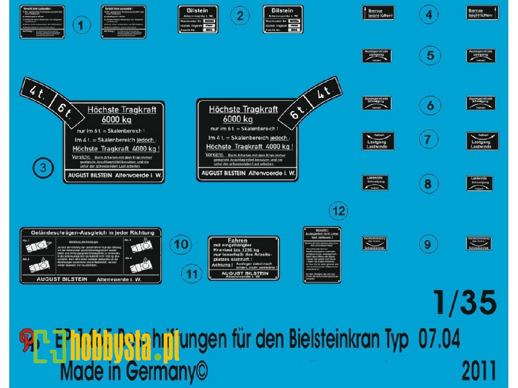 Markings For 6 Ton Bielsteinkran Type G07.04 - image 1