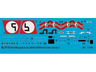 Markings For The Battleship Bismarck And 3 Ship Planes Ar 196 - image 1