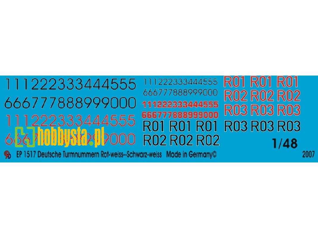 German Turret Numbers Red-white, Black-white - image 1
