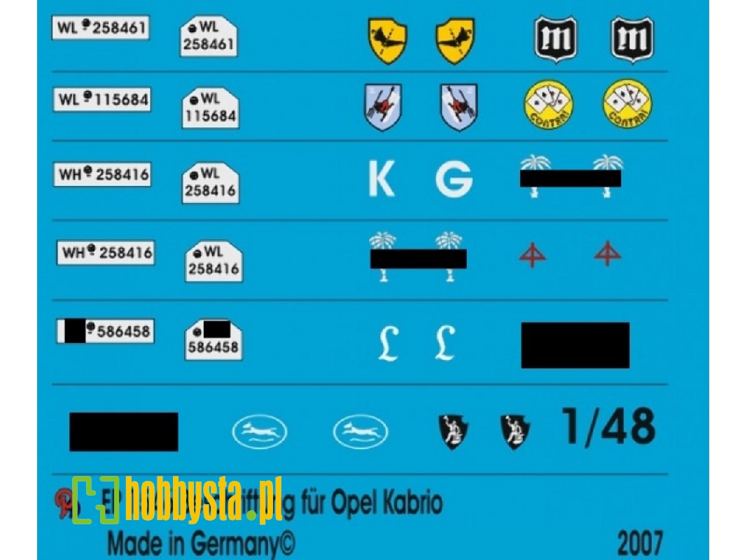 Markings For Opel Kadett Staff Car - image 1