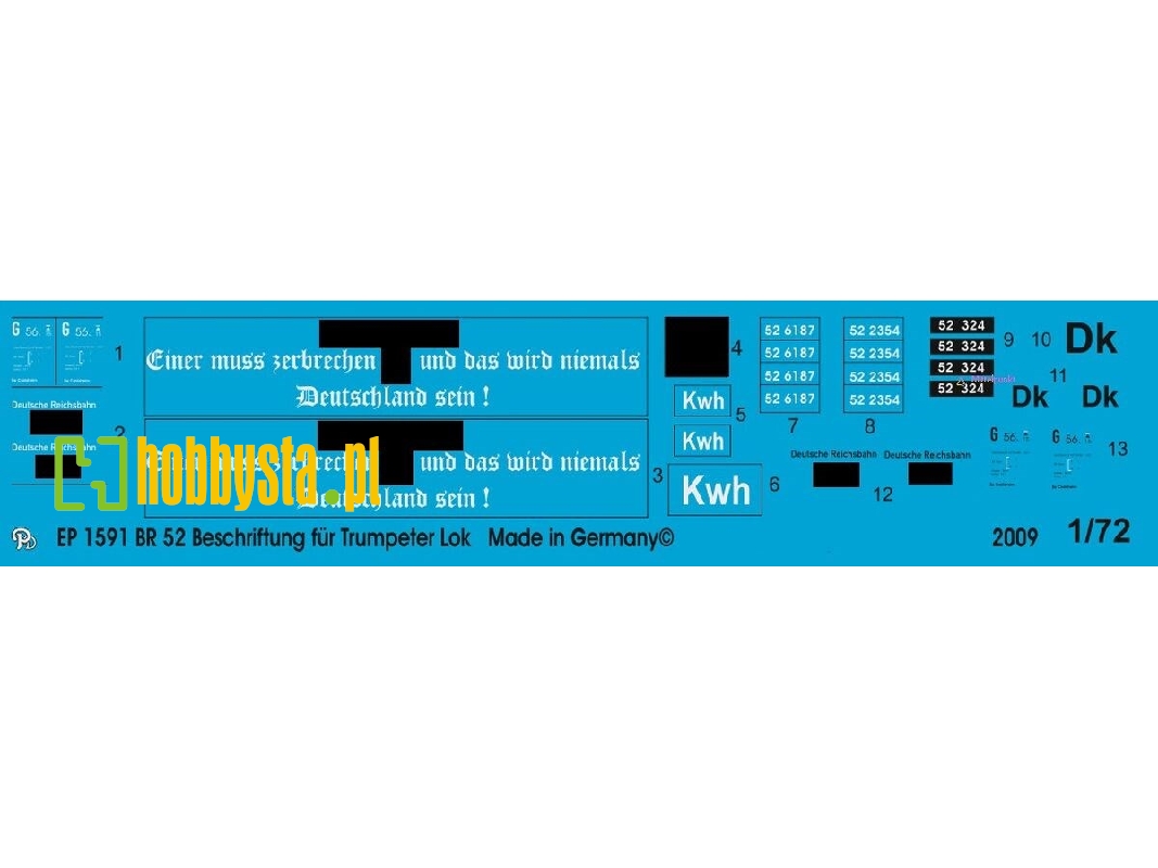 Br 52 Markings For Hobby Boss Steamer Br 52 - image 1