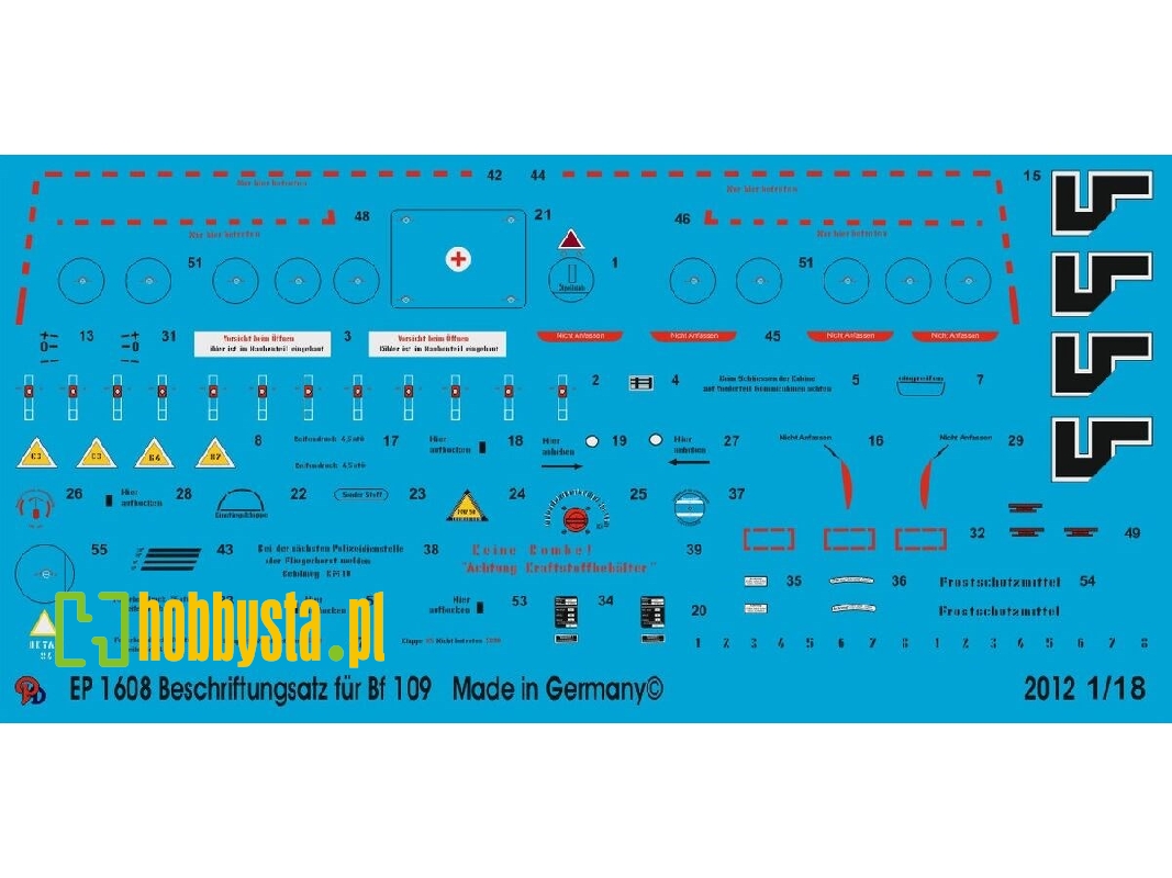 Stencils For Bf 109 F, Xxi. Century Planes - image 1