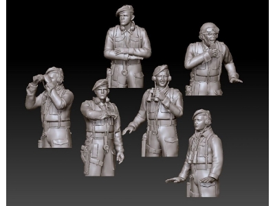 English Tank Crew Ww Ii, 5 Half Figures - image 1