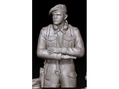 English Tank Crew Soldier Resting Both Hands On The Tank - image 1