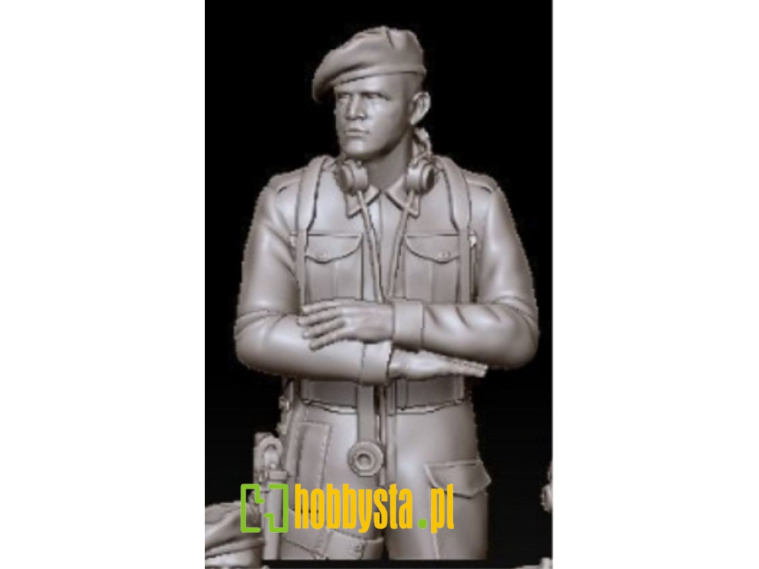 English Tank Crew Soldier Resting Both Hands On The Tank - image 1