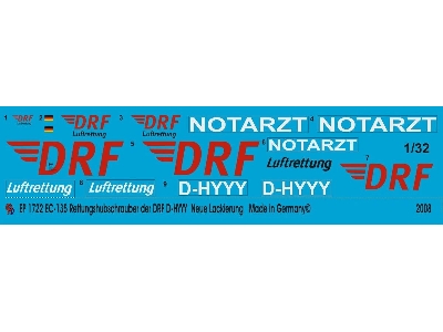 Ec 135 Rescue Helicopter Of The Drf D-hyyy New Drf Logo - image 1