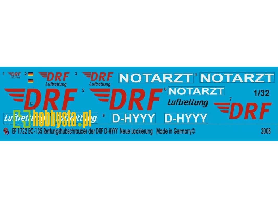 Ec 135 Rescue Helicopter Of The Drf D-hyyy New Drf Logo - image 1