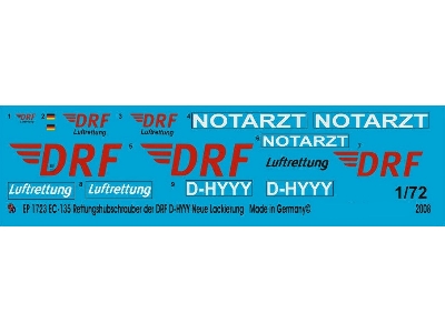 Ec 135 Rescue Helicopter Of The Drf D-hyyy New Drf Logo - image 1