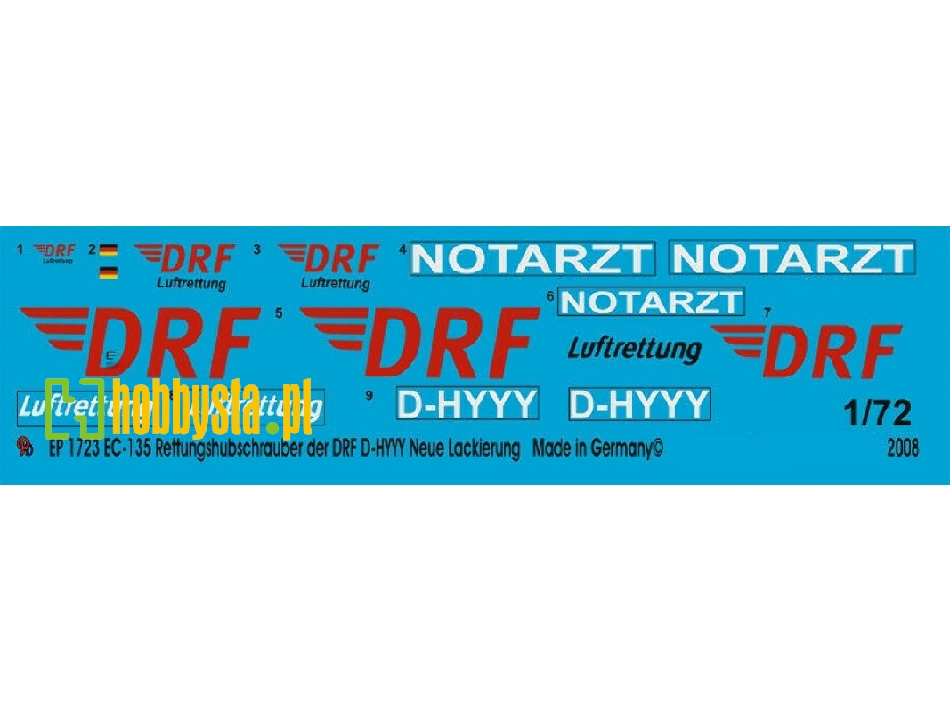 Ec 135 Rescue Helicopter Of The Drf D-hyyy New Drf Logo - image 1
