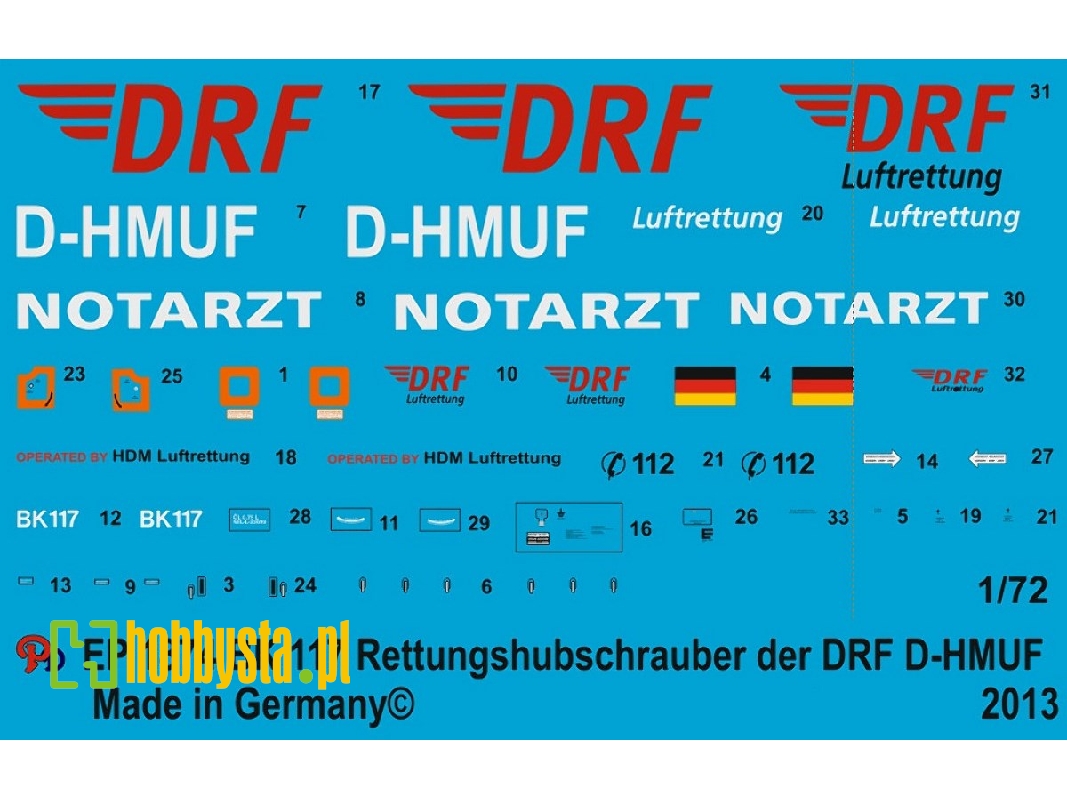 Bk 117 Rescue Helicopter With The New Drf Logo D-hmuf - image 1