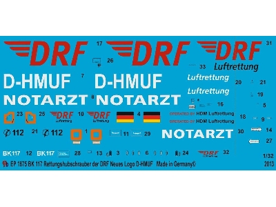 Bk 117 Rescue Helicopter With The New Drf Logo D-hmuf - image 1