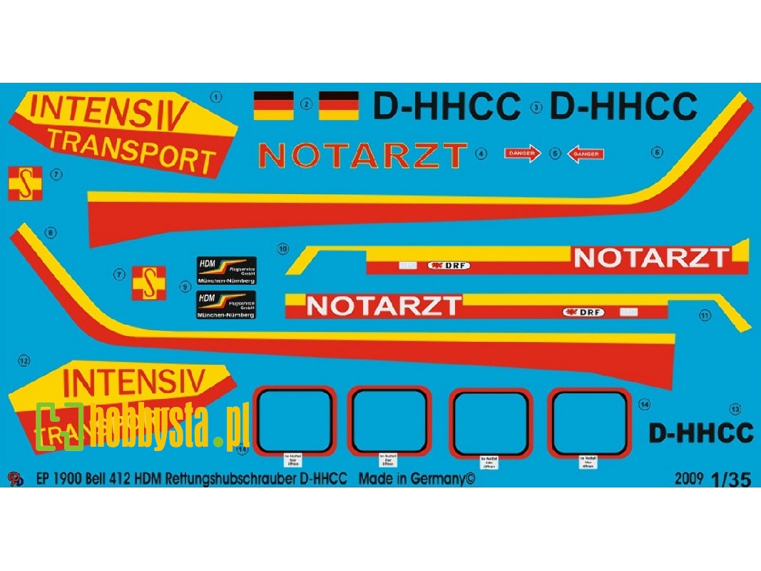Bell 412 Helicopter Of Hdm Air Service Munich-nuremberg D-hhcc - image 1