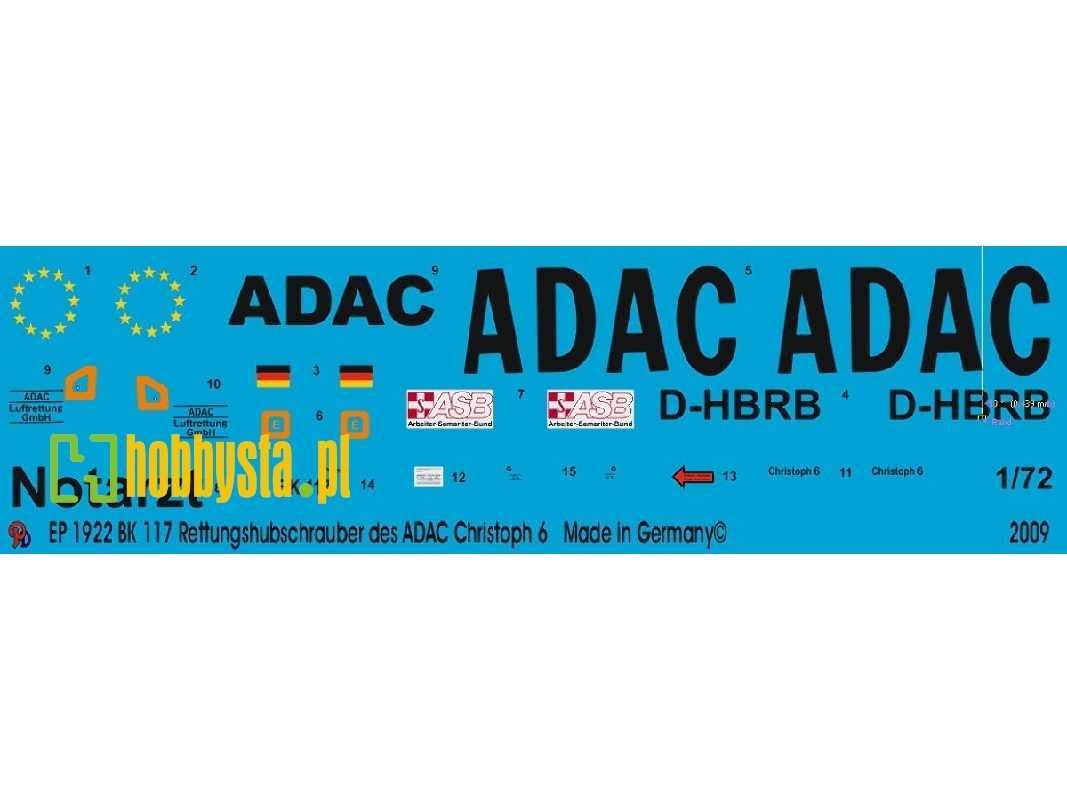 Bk 117 Rescue Helicopter Of The Adac Christoph 6 D-hbrb - image 1