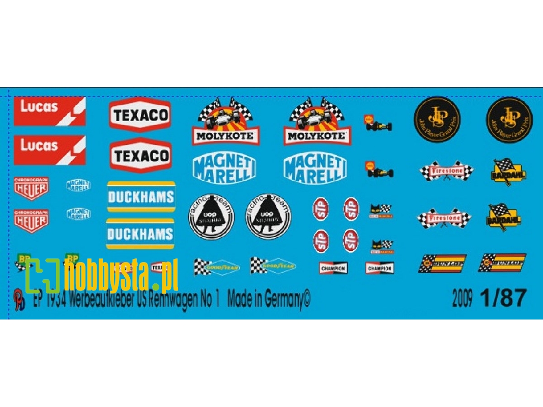 Industry Sticker For Us Race Cars No 1 And 2 - image 1