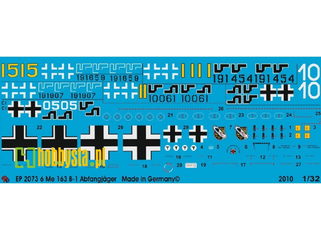Markings For 6 Me 163 Rocket Fighters - image 1