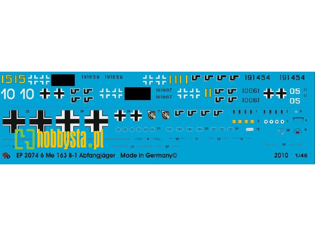 Markings For 6 Me 163 Rocket Fighters - image 1