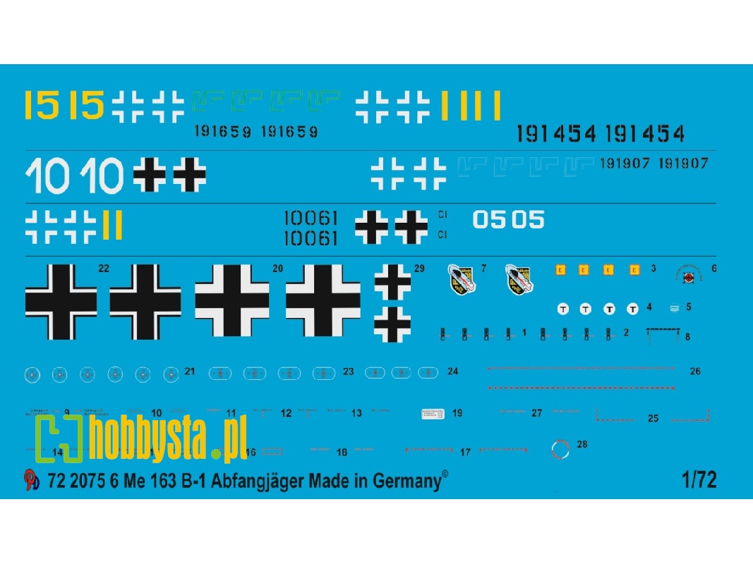 Markings For 6 Me 163 Rocket Fighters - image 1