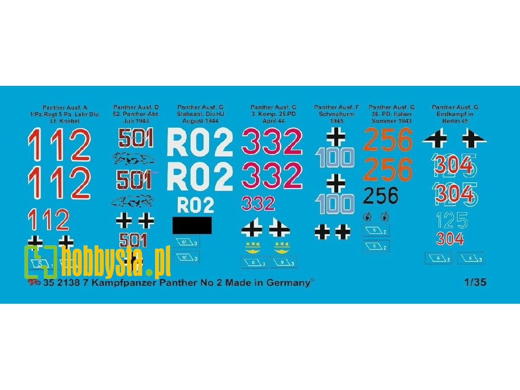 7 Different Panther Tank Markings No. 2 - image 1