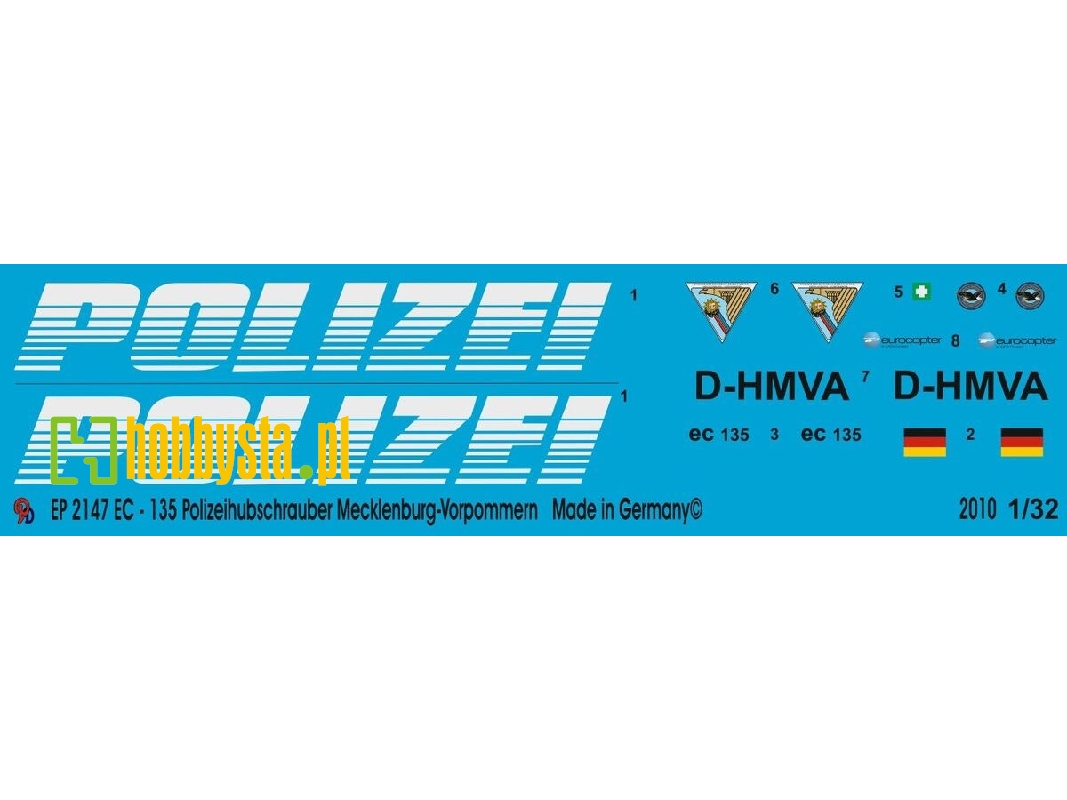 Ec 135 Police Helicopter Mecklenburg-western Pomerania D-hmva - image 1