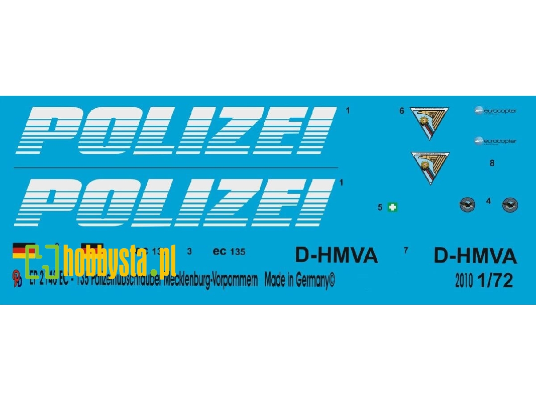 Ec 135 Police Helicopter Mecklenburg-western Pomerania D-hmva - image 1