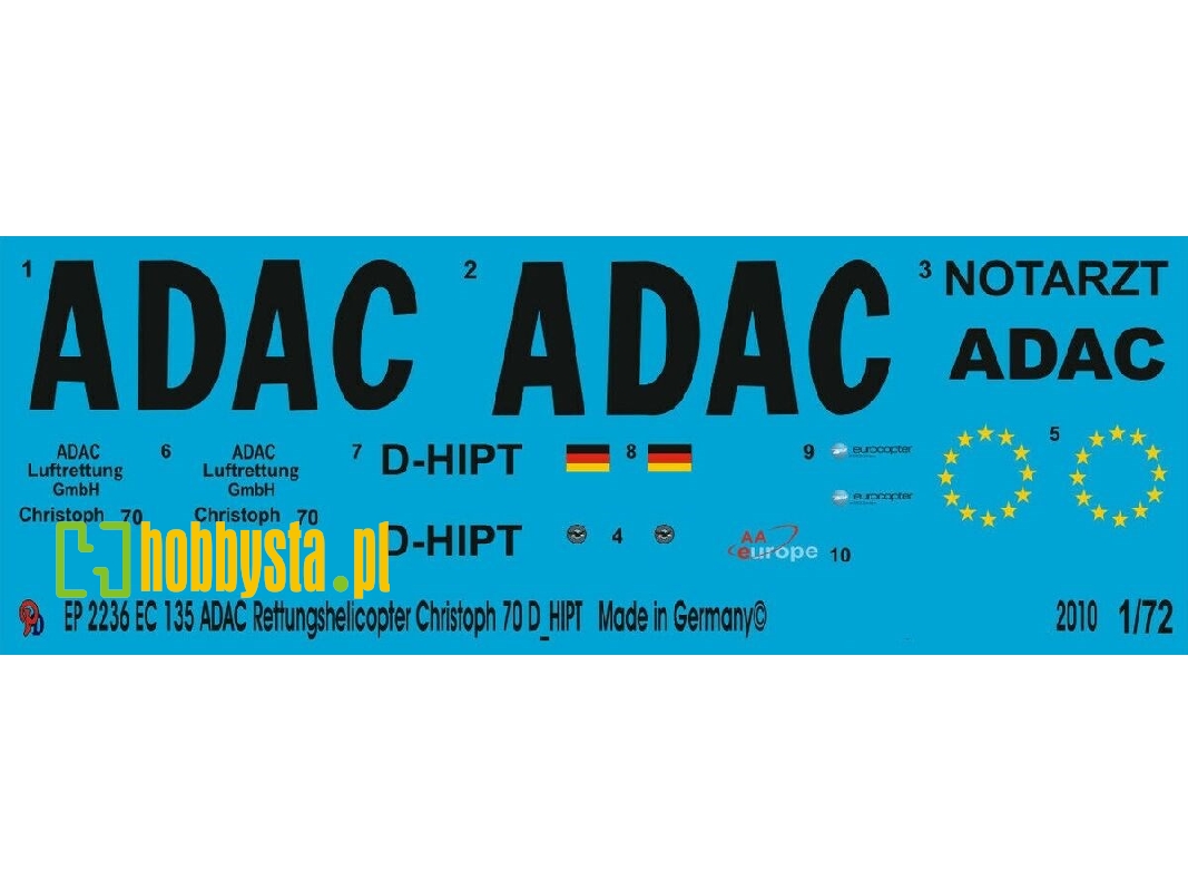 Ec 135 Adac Rescue Helicopter Christoph 70 D-hipt - image 1