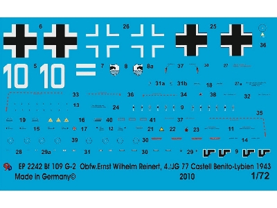 Bf 109 G-2 Obfw. Ernst Wilhelm Reinert, 4./Jg 77 Castell Benito-libya 1943 - image 1
