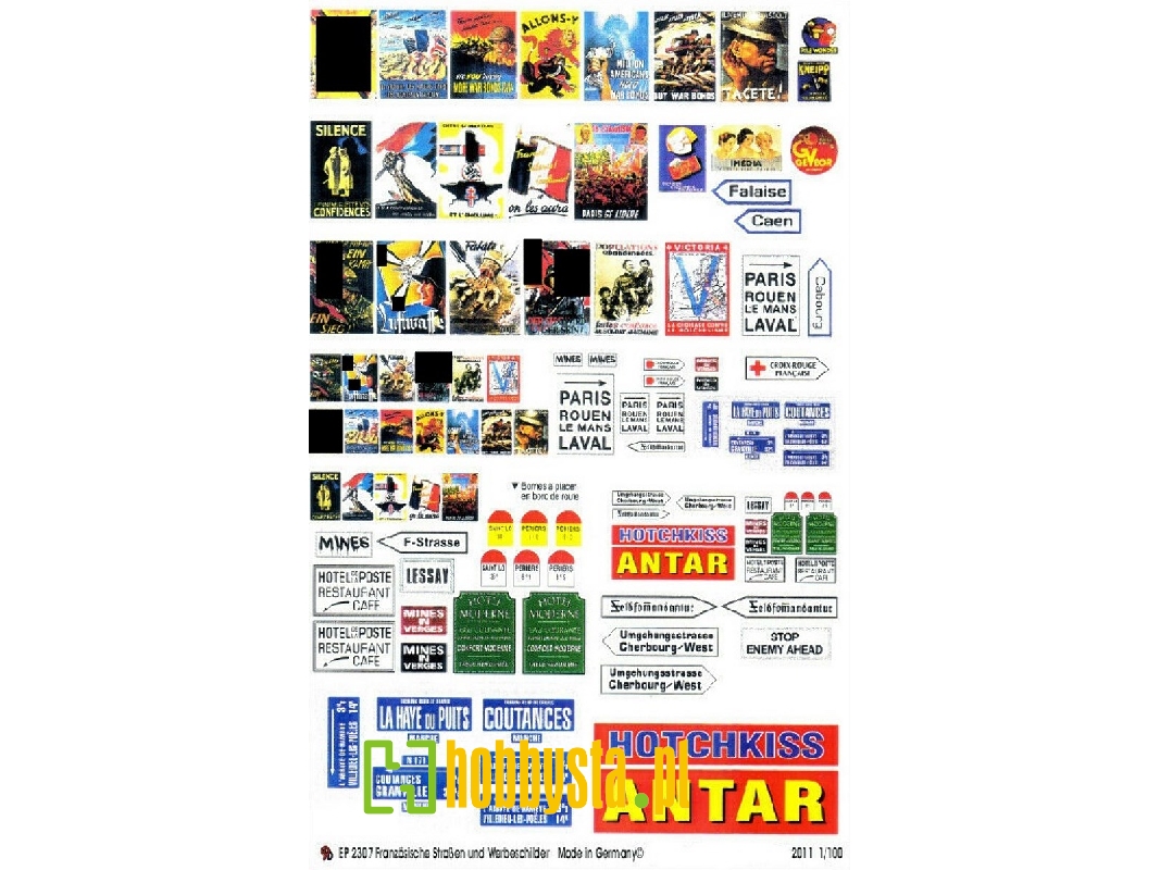 Flames Of War - French Road Signs And Poster - image 1