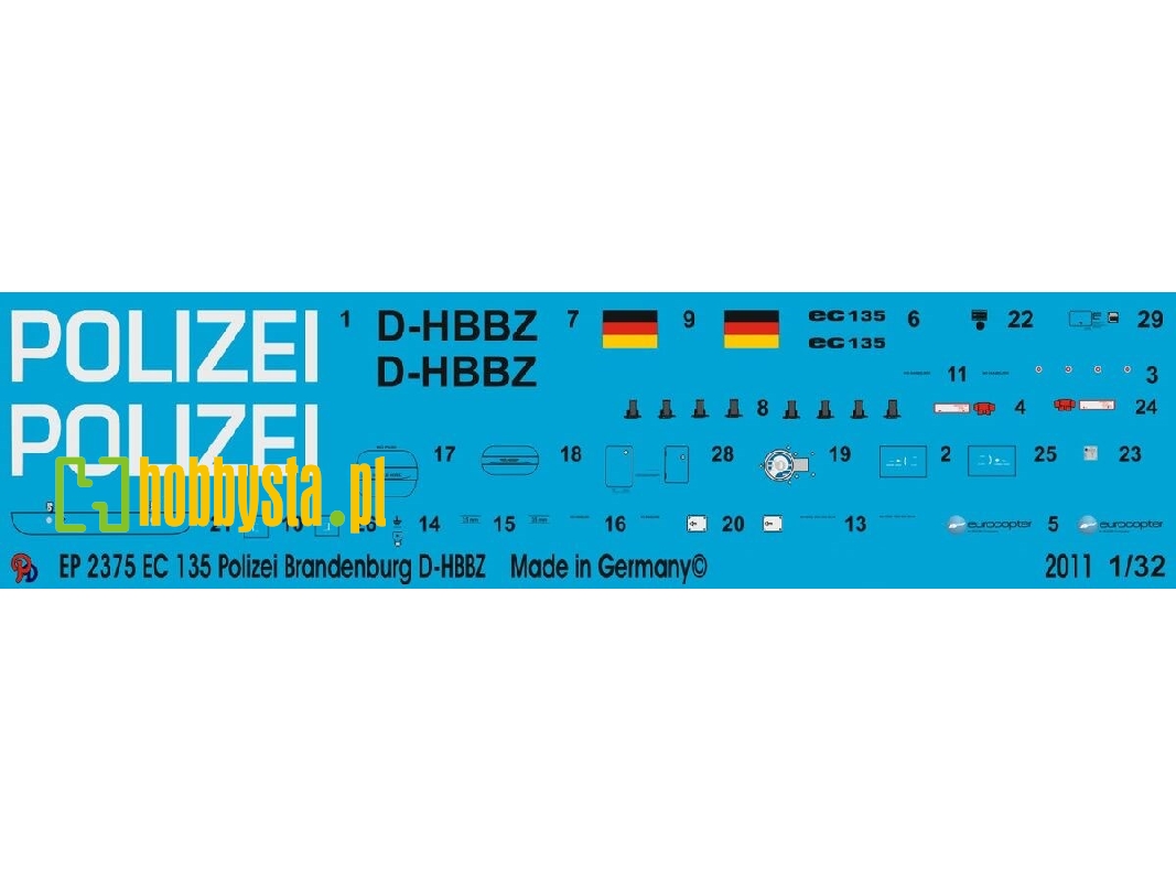 Ec 135 Police Helicopter Brandenburg D-hbbz - image 1