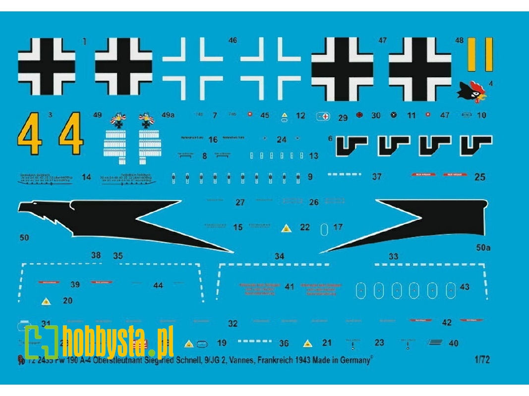 Fw 190 A-4 Oberstleutnant Siegfried Schnell 9/Jg 2 Vannes 1943 - image 1