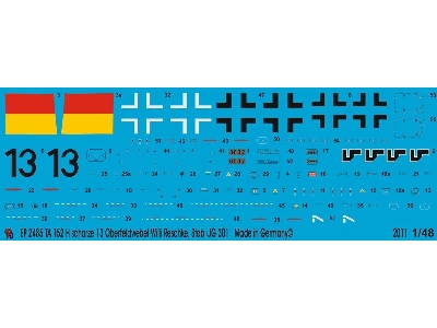 Ta 152 H Schwarze 13 Oberfeldwebel Willi Reschke 9 Jg 301 - image 1