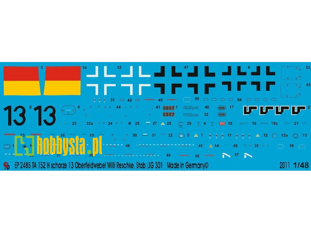 Ta 152 H Schwarze 13 Oberfeldwebel Willi Reschke 9 Jg 301 - image 1