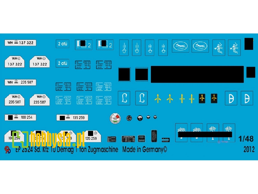 Sd. Kfz 10 Demag 1 Ton Half-track Decals For The Blue Cat Model - image 1