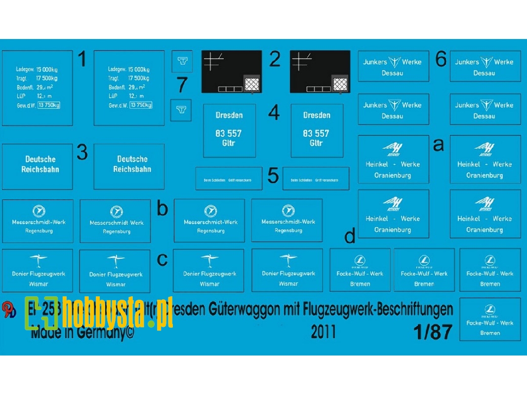Reichsbahn Glt (R) Dresden Freight Cars With German Airplane Manufacturers - image 1