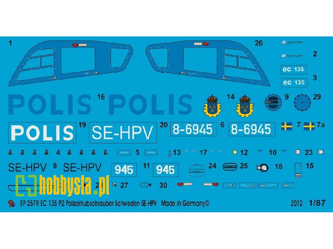 Ec 135 P2 Police Helicopter Sweden Se-hpv - image 1